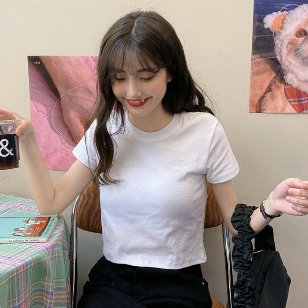 楽天市場】Tシャツ ショート丈(カラーホワイト)(レディース 楽天市場】Tシャツ ショート丈(カラーホワイト)(レディース
