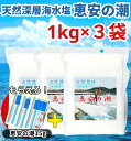 恵安の潮 1kg × 3袋セット お徳用パック ミネラル 恵安の塩 天日塩 塩 けいあん けいあんの塩 けいあんの潮 天然塩 自然塩 ミネラル塩 結晶塩 海塩隊 慶安の塩 / おにぎり 焼肉 焼き魚 梅干し 漬物 ソルト おいしい塩