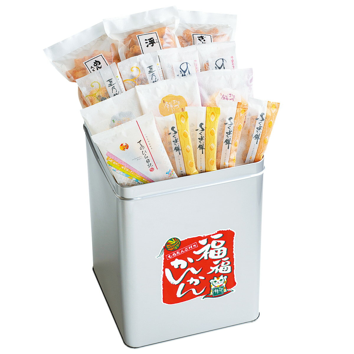 もち吉 福福かんかん スペシャル缶【国産米100％ 82袋 缶】【楽ギフ_のし】【楽ギフ_のし宛書】【楽ギフ_包装】