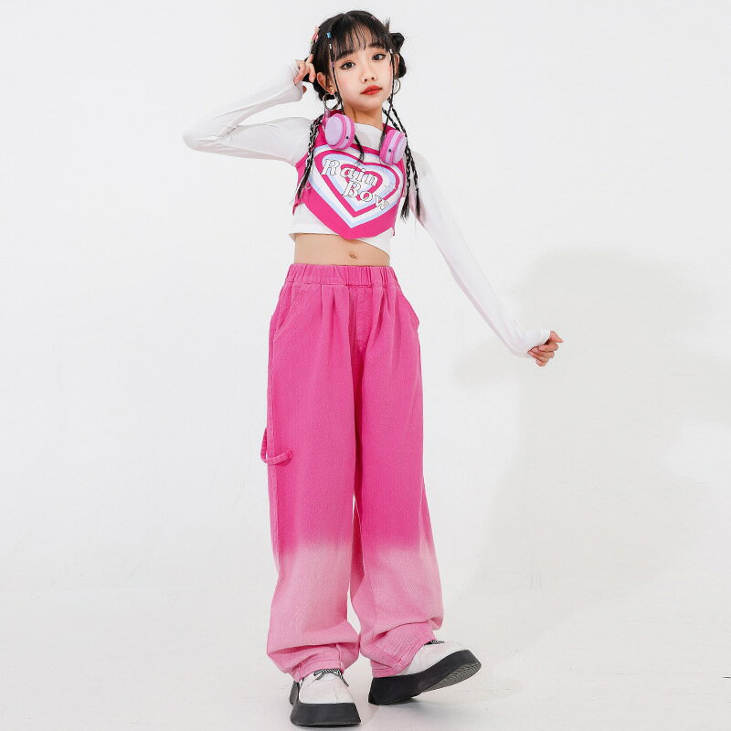キッズダンス衣装 セットアップ ガールス タンクトップ タイト パンツ ゆったり キッズ ヒップホップ ジャズ ストリート系トップス パンツ 女の子