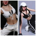 欧米風セクシーなジャズダンス用ブラトップ、パッド入りでバーやクラブ、ガールズグループのダンス用のストラップ付きキャミソール おしゃれ レディースZUMBAウェア HIPHOP(4)