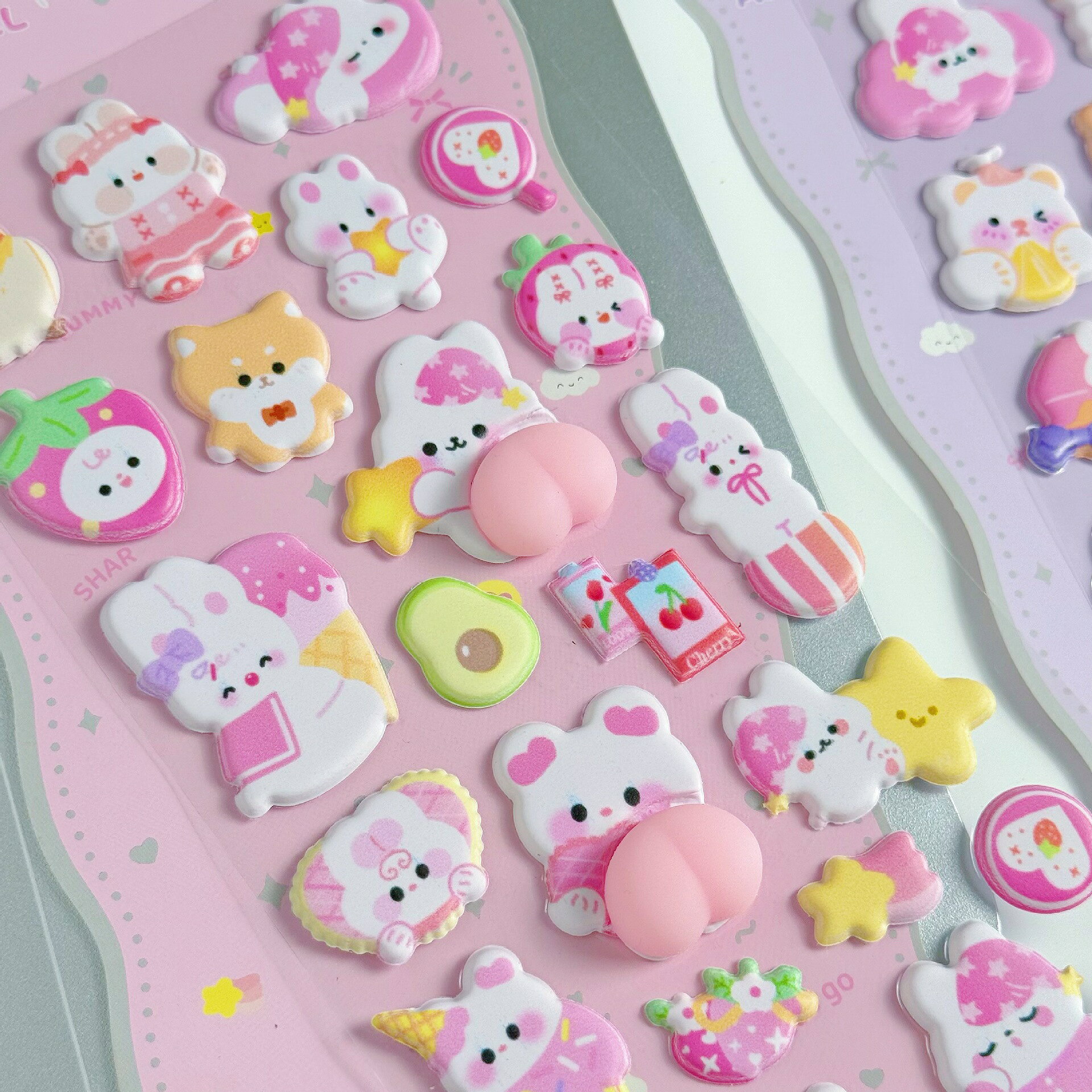 【タイムセール中】ぷにぷに おしり シール【お得4枚セット】 スクイーズ 立体 泡ステッカー 3D クリスマス くま ねこ 可愛い ご褒美シー ルステッカー デコレーション ステッカー 手帳 デコ スマホ ケース ふわふわ もちもち デコレーション ストレス 解消 癒し mochiron-6-10000779 Mochironインテリア雑貨店 サンプル画像3