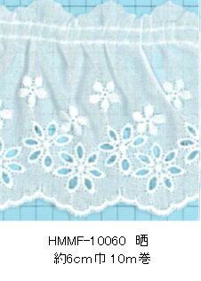 ポイント還元5倍対象商品 綿タックレース HMMF-10060 10M単位【フリル レース テープ タック ポーチ バッグ 花柄 ギンガムチェック ネコポス便対応】