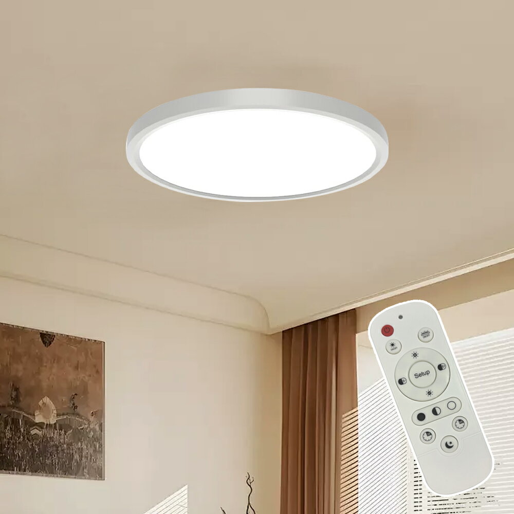 【年末感謝特別SALE15%OFF】照明 LEDシーリングライト led蛍光灯 リモコン 無段階調光調色 高輝度 消費電力24W 段階調光調色 常夜灯 裏面点灯...