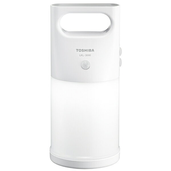 Rakuten - 東芝 LKL3000W LEDランタン　人感・明暗センサー付き LKL-3000(W) LED 単3乾電池×3 防水対応