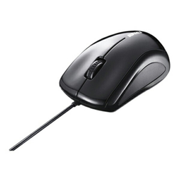 乐天商城 - バッファロー BUFFALO 有線BlueLED光学式マウス 静音/5ボタン/DPI切り替えボタンタイプ BSMLU100BK ブラック