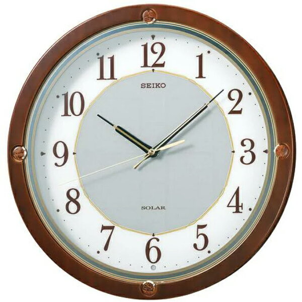 SEIKO セイコー 掛け時計 SF232B 茶木地 ソーラープラス アナログ 電波時計