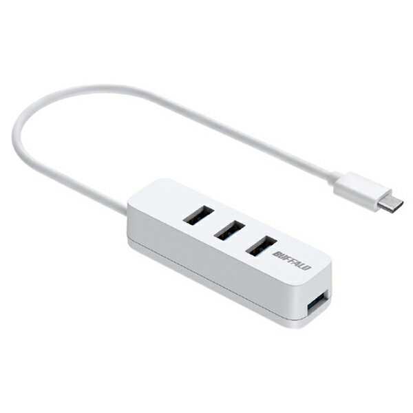 乐天商城 - BUFFALO バッファロー USB-C 3．2Gen1バスパワー上挿しハブ 磁石付 BSH4U320C1WH ホワイト
