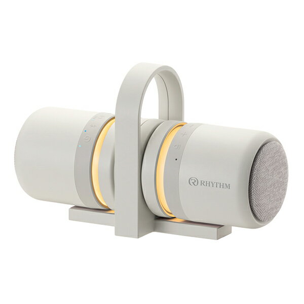 リズム 9YYA30RH08(ライトグレー) MAGSPEAKER DUO マグネット付 防水ポータブルステレオスピーカー Bluetooth対応