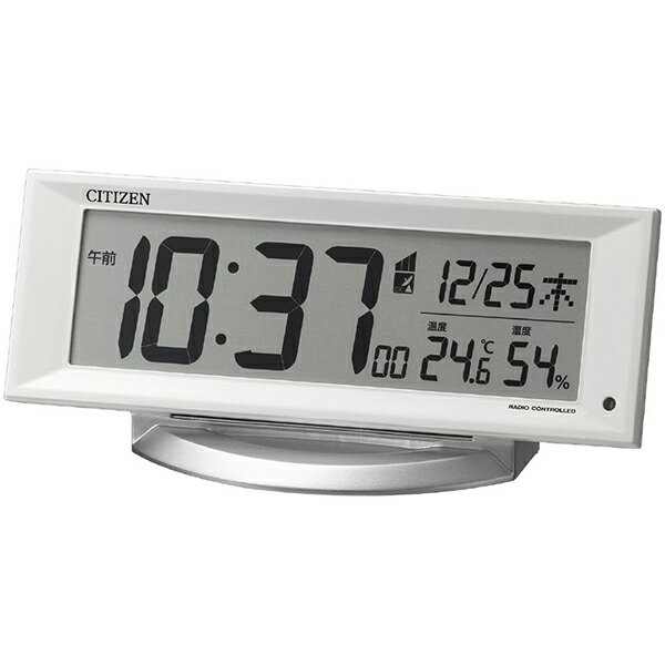 リズム 8RZ202003 目覚まし時計 白 8RZ202-003 デジタル 電波自動受信機能有
