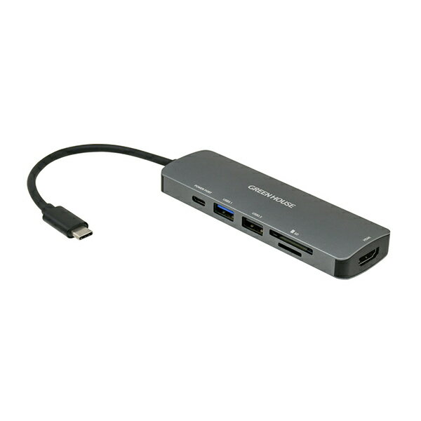 GREEN HOUSE GHMHC6ASV USB-C ᥹ ɥåx2 / HDMI / USB-Ax2 / USB-CUSB PDб 60W ɥå󥰥ơ GH-MHC6A-SV USB Power Deliveryб