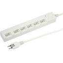 ヤザワ Y02YBKS662WH 横差し個別スイッチ付節電タップ 6個口2m ホワイト