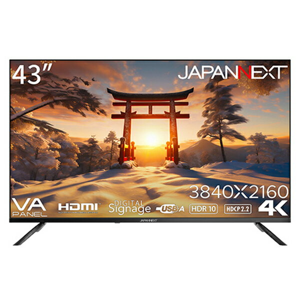 JAPANNEXT ジャパンネクスト PCモニター JN-V43UHDR-U 43型 4K(3840×2160） /ワイド