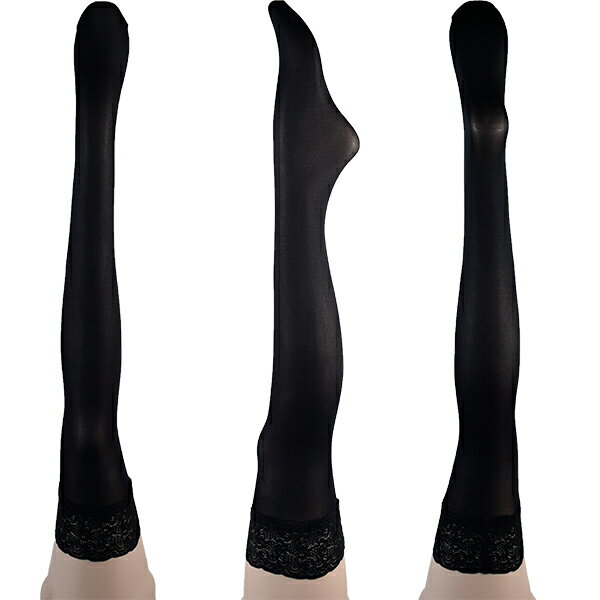 イタリアインポートガーターストッキング OMSA MALIZIA 40 レース付マイクロファイバーガーターストッキング 40デニール 黒 3