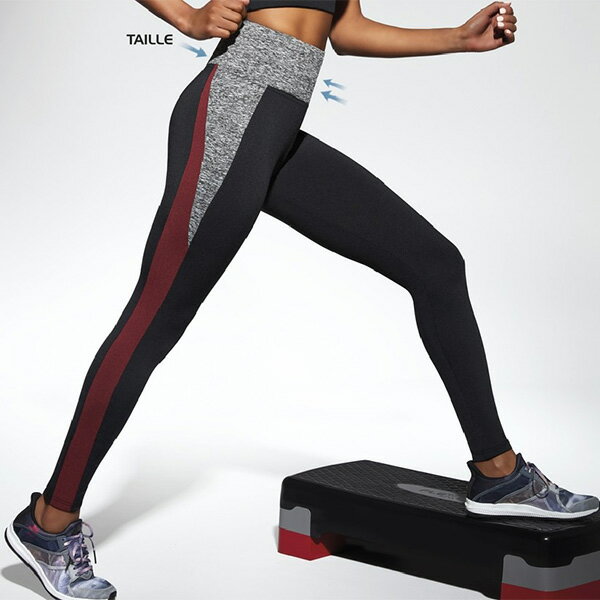 イタリアインポートフィットネスウェアBAS BLEU スポーツ EXTREME カラーブロックレギンス ウェストシェイプ