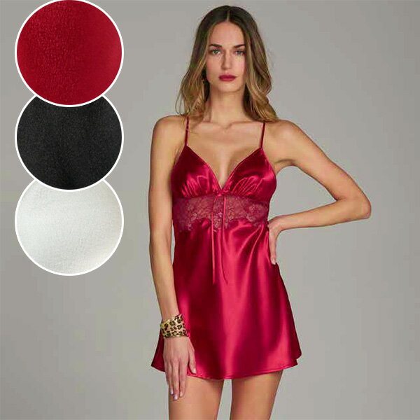 イタリア インポート ランジェリー/ブランドランジェリー ANDRA 8892 レース切替サテンベビードール・ブラジリアンタンガセット 3色