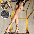 イタリア インポート ブランド 柄ストッキング TRASPARENZE SANTIAGO バラ柄タトゥーストッキング 2色
