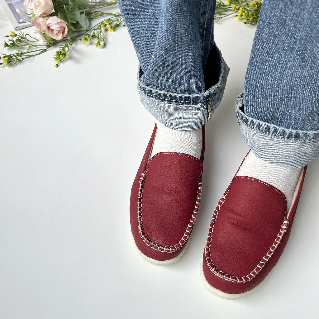 モカシンシューズ スリッポン 幅広 外反母趾 痛くない 疲れない靴 履きやすい 旅行 デイリー ModaLadian Scoozii 1010