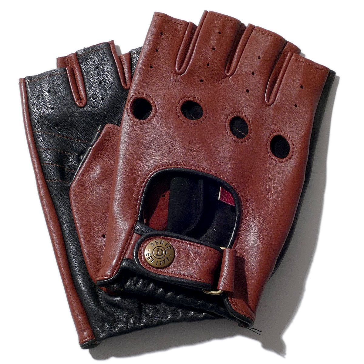 樂天商城 - デンツ【送料無料】DENTS カットオフ ドライビング グローブ Cadwell 5-1015 COGNAC/BLACK メンズ 手袋 半指指なし 本革 撥水加工