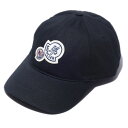 モンクレール 帽子 メンズ 2023SS モンクレール ベースボールキャップ 3B00052 999ブラック MONCLER メンズ ブランド ギフト 帽子 2023年春夏