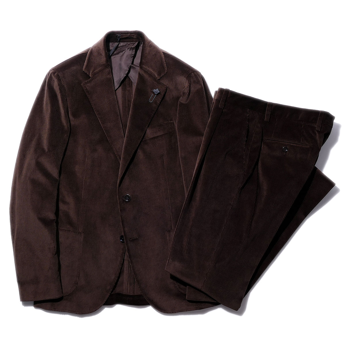 ラルディーニ コーデュロイ スーツ IV804AQ IVSF63403 450ブラウン LARDINI SPECIAL LINE セットアップ 上下 メンズ 大...