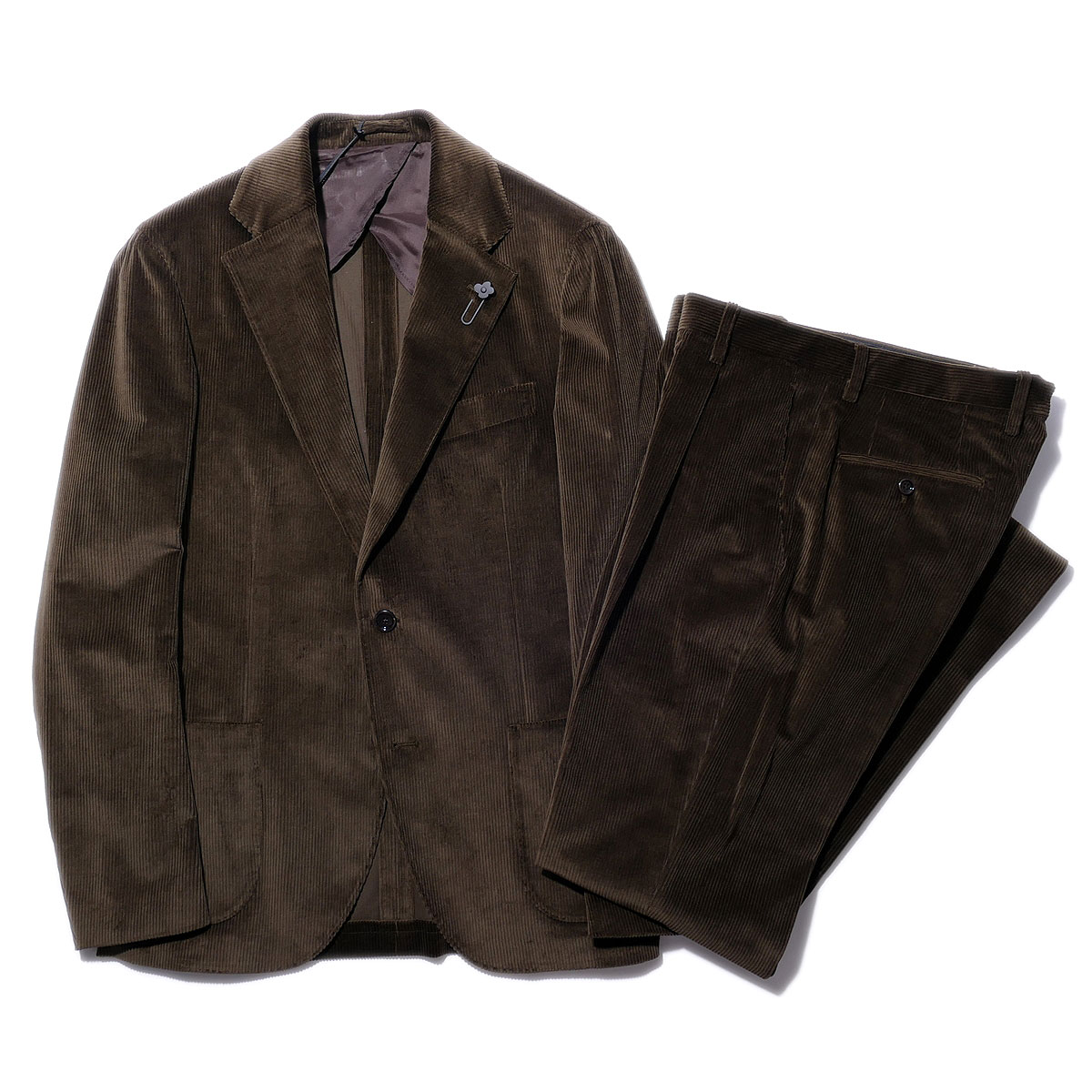 ラルディーニ コーデュロイ スーツ IV804AQ IVSF63403 420カーキ LARDINI SPECIAL LINE セットアップ 上下 メンズ 大人...