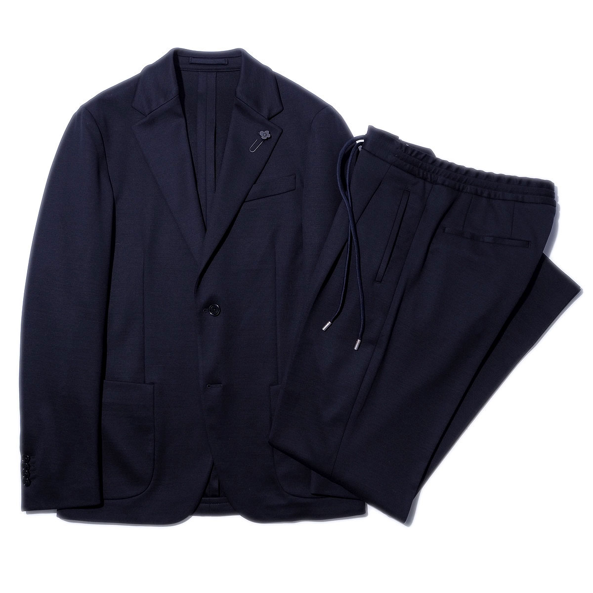 ラルディーニ コットンウールナイロン ジャージースーツ IV055E IVEL63713 イタリア製 LARDINI EASY WEAR セットアップ 上下 ブ...