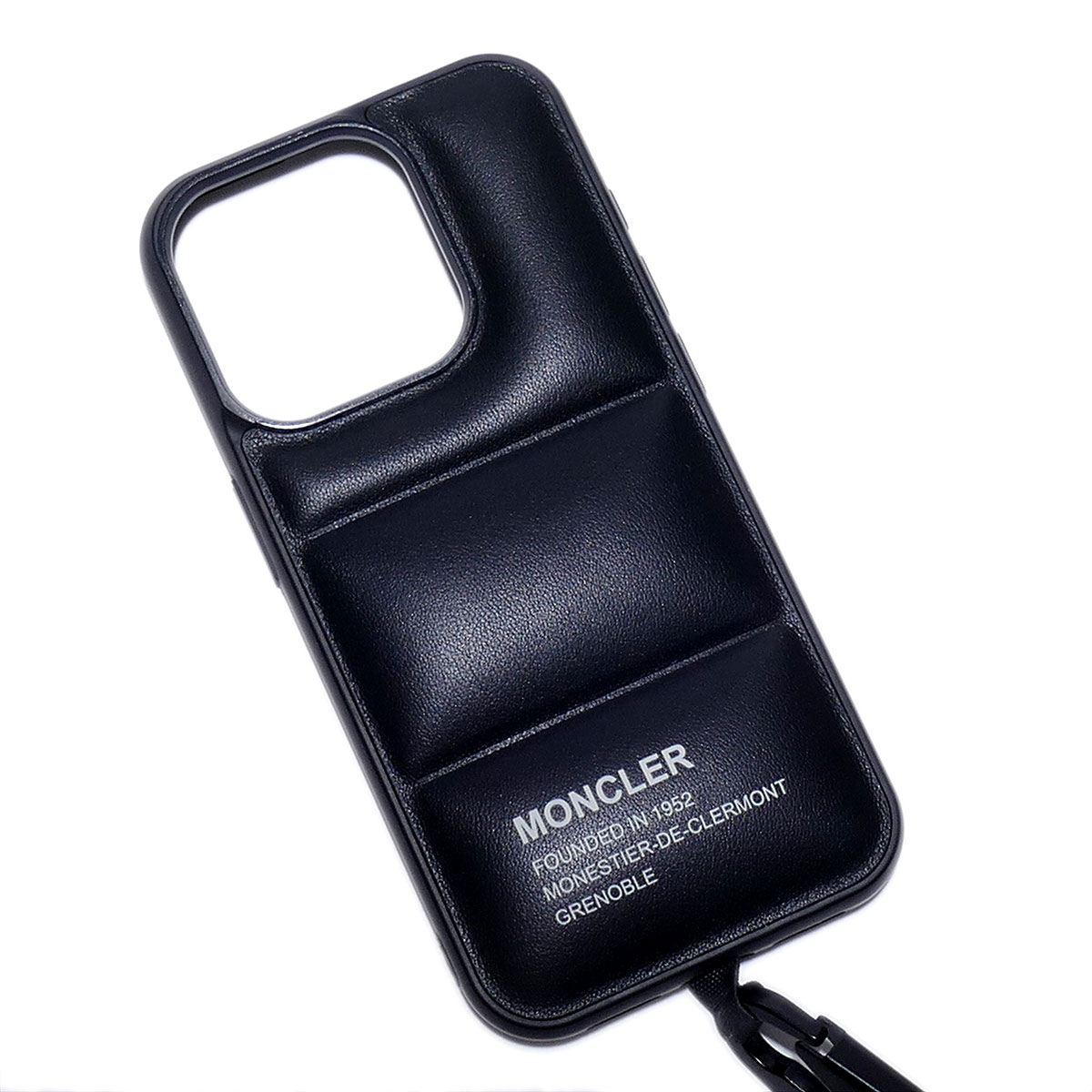 【決算SALE】2024SS NEWモンクレール NAKOA COVER スマートフォンケース 6B00005M384 999ブラック MONCLER ストラップ付 iPhone 15 Pro用 ケース ブランド ギフト スマホショルダーストラップ スマホケース