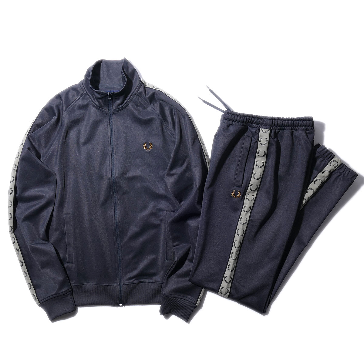 フレッドペリー ジャケット メンズ 2024SS フレッドペリー セットアップ トラックジャケット J5557 T5507 V62グレー FRED PERRY パンツ上下 ジャージ メンズ 半袖 2024年春夏[0604]