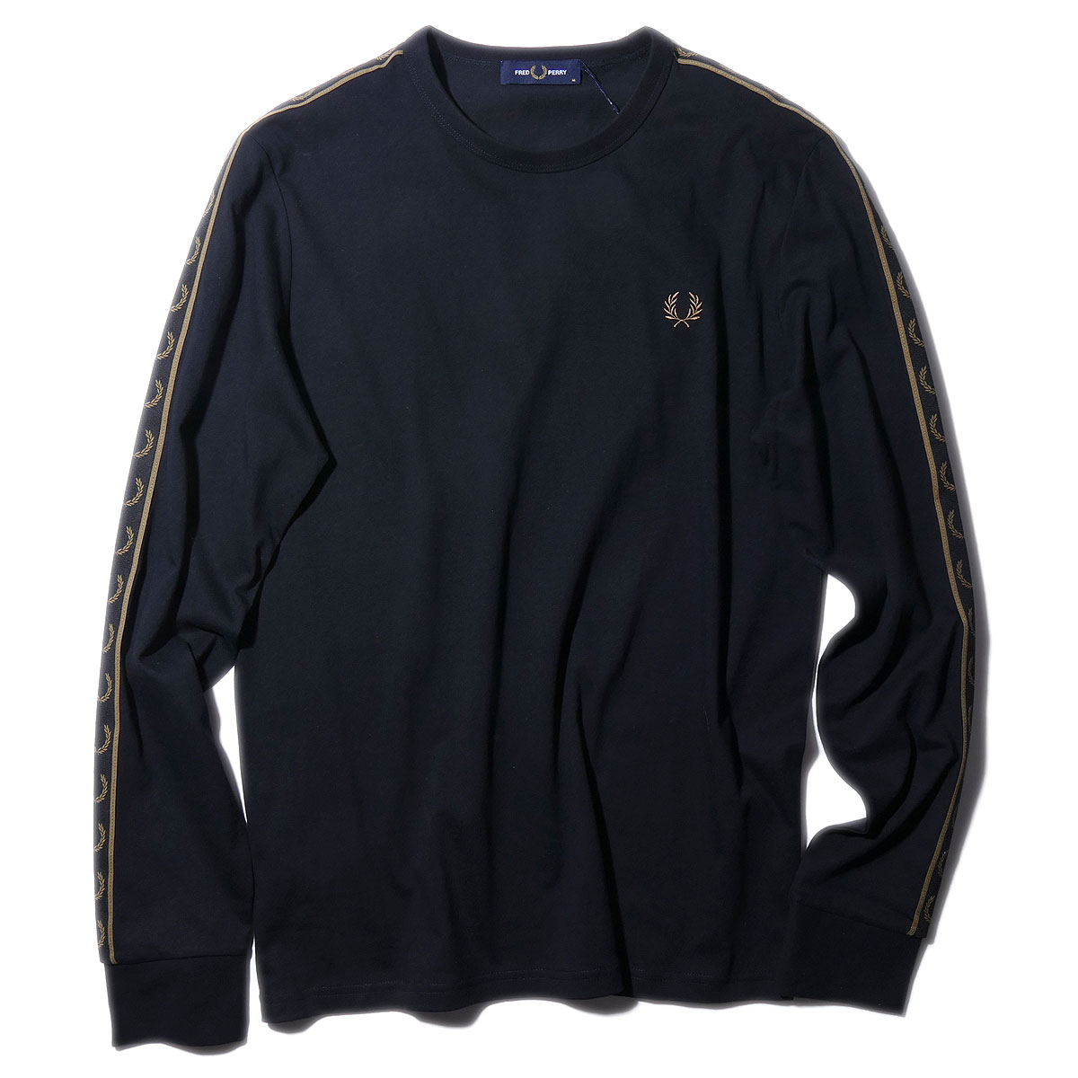 2024SS フレッドペリー ロングスリーブTシャツ M4675 U78ブラック FRED PERRY メンズ 長袖 ロンT 2024年春夏