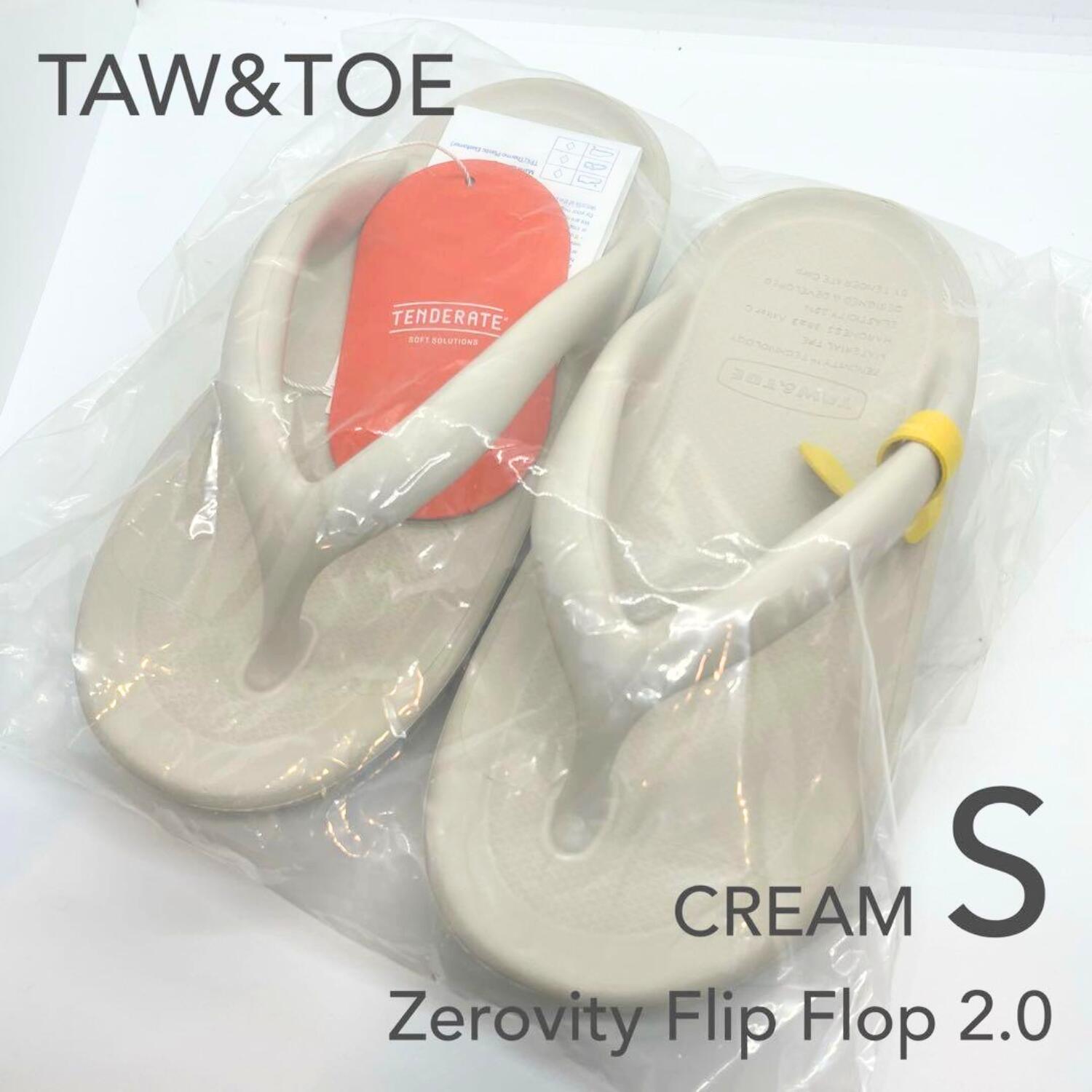 Rakuten - 【数量限定商品/正規品】Taw&Toe トーアンドトー ZEROVITY Flip Flop 2.0 ゼロビティ フリップ フロップ 2.0 Sサイズ 24-24.5cm CREAM クリーム リカバリーサンダル