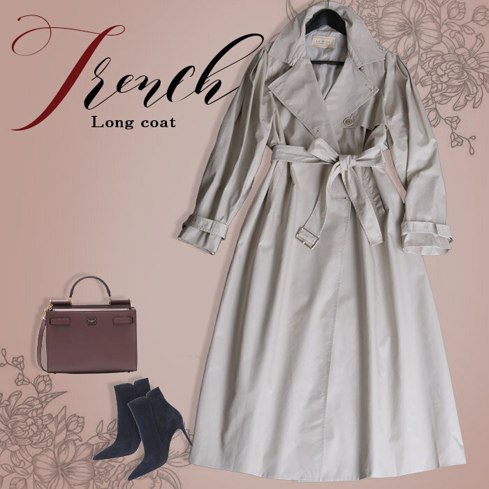 【特別クーポン配布中！】 トレンチコート コート レディース トレンチ 送料無料 アウターカジュアル ミモレ丈 ロング丈 きれいめ 20代 30代 40代 50代 60代 夏 秋 [NO.12-72-22](20CT01)のサムネイル