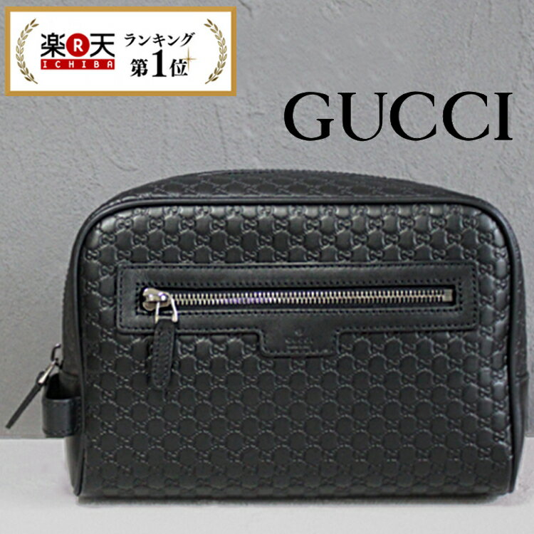 ＼楽天ランキング1位／GUCCI グッチ バッグ メンズ セカンドバッグ ポーチ クラッチバッグ メンズバッグ gucciバッグ 新品 正規品 革 レザー マイクログッチシマ ぐっち バック グッチバッグ ブラック 黒 アウトレット 419775