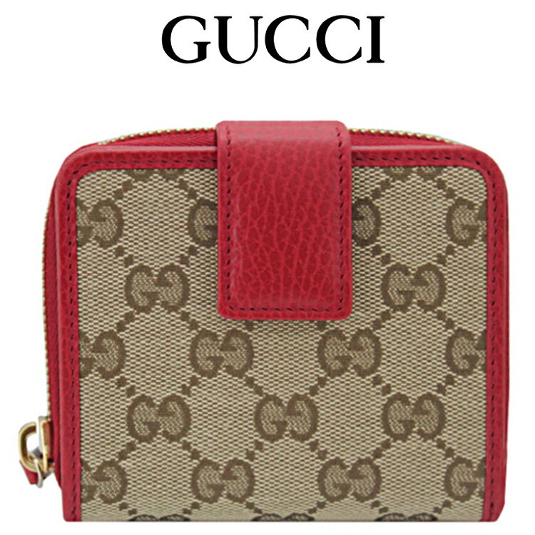 楽天ブランド バッグ 財布 MODELGUCCI グッチ 財布 二つ折り財布 レディース 折りたたみ財布 小銭入れ有り グッチ財布アウトレット ブランド財布 グッチレディース財布 GGキャンバス ぐっち さいふ サイフ 赤 新品 正規品 アウトレット 346056 KY9LG 8606