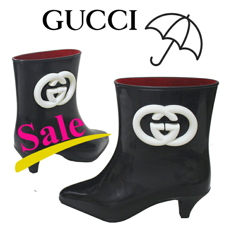 \スペシャルプライス!/GUCCI グッチ レインブーツ レインシューズ 靴 レディース 日本サイズ23cm 25cm gucciブーツ ラバー インターロッキ...