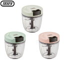 LADONNA Toffy フードプロセッサー コンパクト 手動 ブレンダー 2WAY アッシュホワイト/ペールアクア KET140065