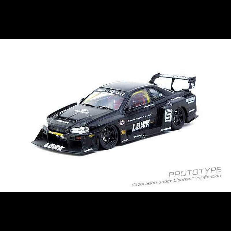 TARMAC WORKS(ターマックワークス) LB★WORKS-ER34 Super Silhouette SKYLINE(1/43) T43-021-BK “究極のカスタマイズGTーR” リバティーウォークの「LB-ER34 Super Silhouette SKYLINE」をダイキャスト素材でモデル化。LB専用スーパーシルエットエアロパーツにGTウィング、ローダウンを再現。マーク類はタンポ印刷とデカールで再現しました。専用ディスプレイケース付き。この製品は、レーシングカー・ラリーカー・80～90年代のロードカーを中心に幅広いラインナップを展開する香港発のターマックスワークスからのリリース品。 5