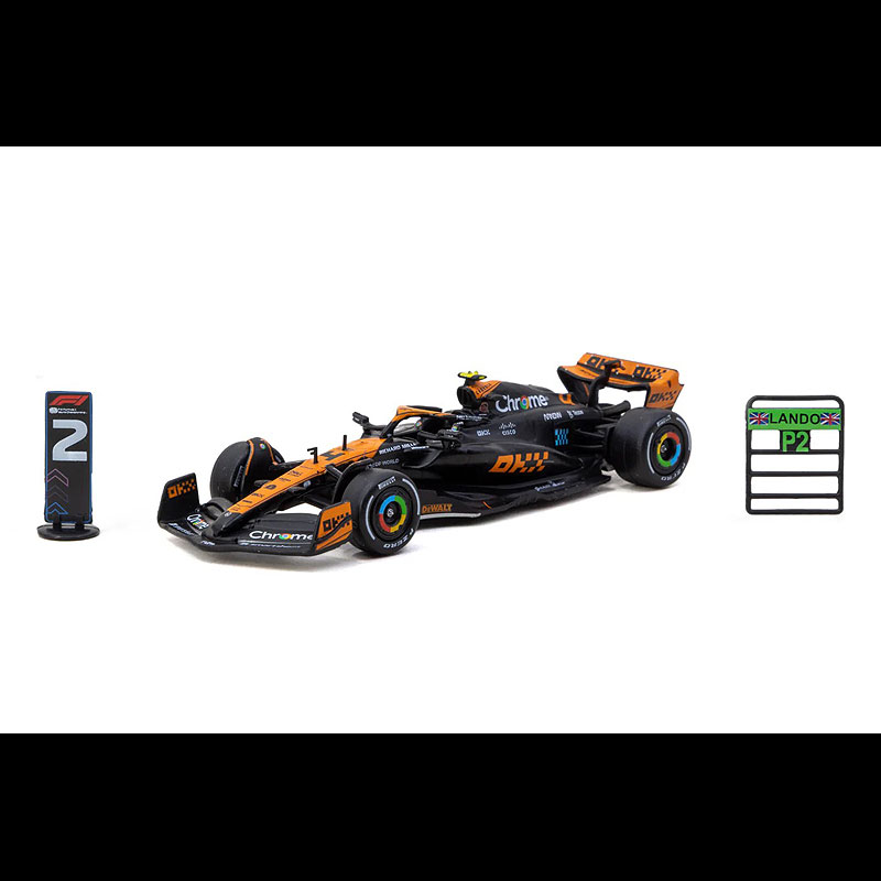 TARMAC WORKS(ターマックワークス) McLaren M-LNCL60 #4 2023(1/64) T64G-F070-LN2 【Japanese Grand Prix 2023】 このモデルは、2023年F1の日本GPに出走した4号車（L．ノリス）。この製品は、レーシングカー・ラリーカー・80～90年代のロードカーを中心に幅広いラインナップを展開する香港発のターマックスワークスからのリリース品。 5