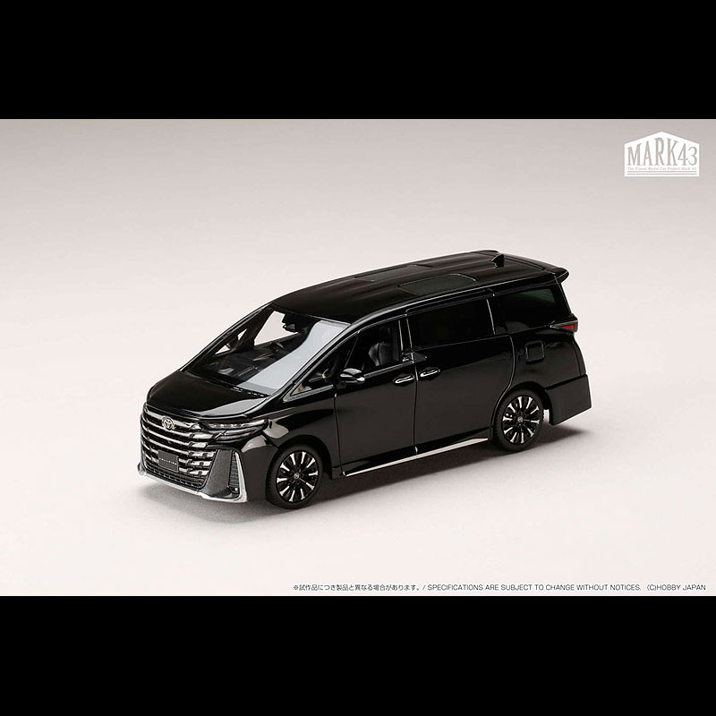 MARK43(マーク43) TOYOTA VELLFIRE EXECUTIVE LOUNGE(1/43) PM43155ABK “3代目の40系ヴェルファイア” 迫力ある大型フロントグリルやシャープなLEDヘッドライト、流麗なボディラインを細部まで精密に表現。高級ミニバンならではの重厚感と存在感を手のひらサイズで楽しめます。塗装の質感やホイールデザイン、内装の造形にもこだわり、コレクションはもちろん、ディスプレイやギフトにも最適です。40系ヴェルファイアならではの洗練されたスタイルと力強いデザインを、眺めるたびに感じられる一台である。このモデルは、ホビージャパンのブランド“MARK43”からのリリース品。シャシーには、ホワイトメタルを使用し重量感あふれる作風となっている。 5