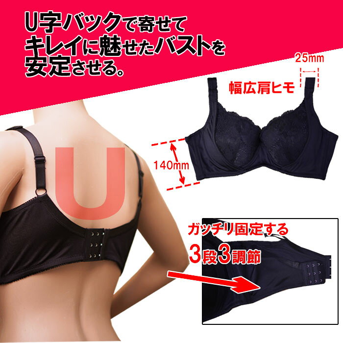 ブラジャー 育乳 単品ブラジャー 下着 女性 ブラ ブラジャー 谷間 育成 脇高 脇肉 ブラ セクシー 痛くない レディース 育乳ブラ いくにゅうぶら いくにゅう 育乳 盛れるブラ 寄せ 上げ　E75 E80 E85 E90 F75 F80 F85 F90 新生活 応援 セット modelook-10012196 モデルルック 楽天市場店 サンプル画像3