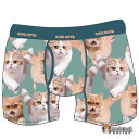 可愛い男子 ボクサーパンツ パンツ ショーツ メンズ M L LL 猫 猫柄 ネコ グリーン 個性的 かっこいい 可愛い 通気性 かわいい アンダーウェア 下着...