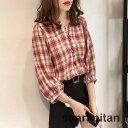シャツ レディース ロング 長袖 チェック ブラウス 七分袖 ロングシャツ 夏 春服 夏服 きれいめ トップス カットソー カジュアル 体型カバー(4)