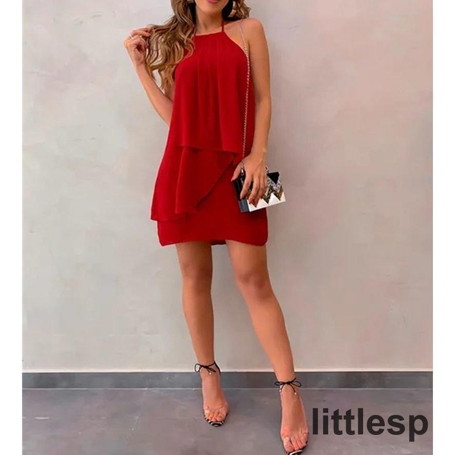 リゾート ワンピース 大人 レディース 赤い ドット Vネック ホルター ドレス ビーチ スカート おしゃれ きれいめ シンプル かわいい エレガント