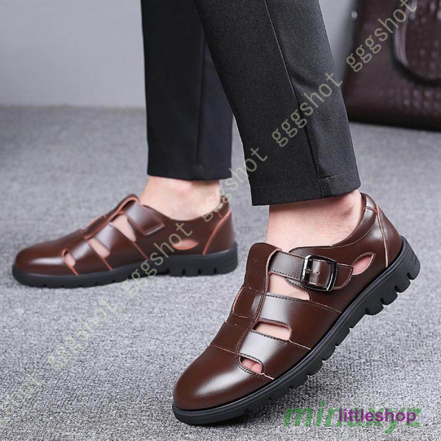 ビジネスシューズ ローファー メンズ メッシュ靴 サンダル 革靴 オフィスサンダル スリッポン カジュア..