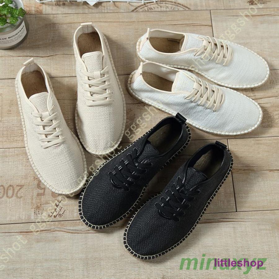 エスパドリーユ靴 メンズ キャンバス スリッポン ローファー シューズ 無地 メンズファッション 夏男 ..