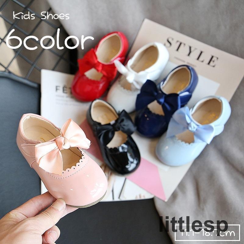 パンプス フォーマルシューズ 子供靴 キッズ ベビー 女の子 ストラップ付パンプス ラウンドトゥ 靴 くつ フラット ぺたんこ ソフト やわらかい エ