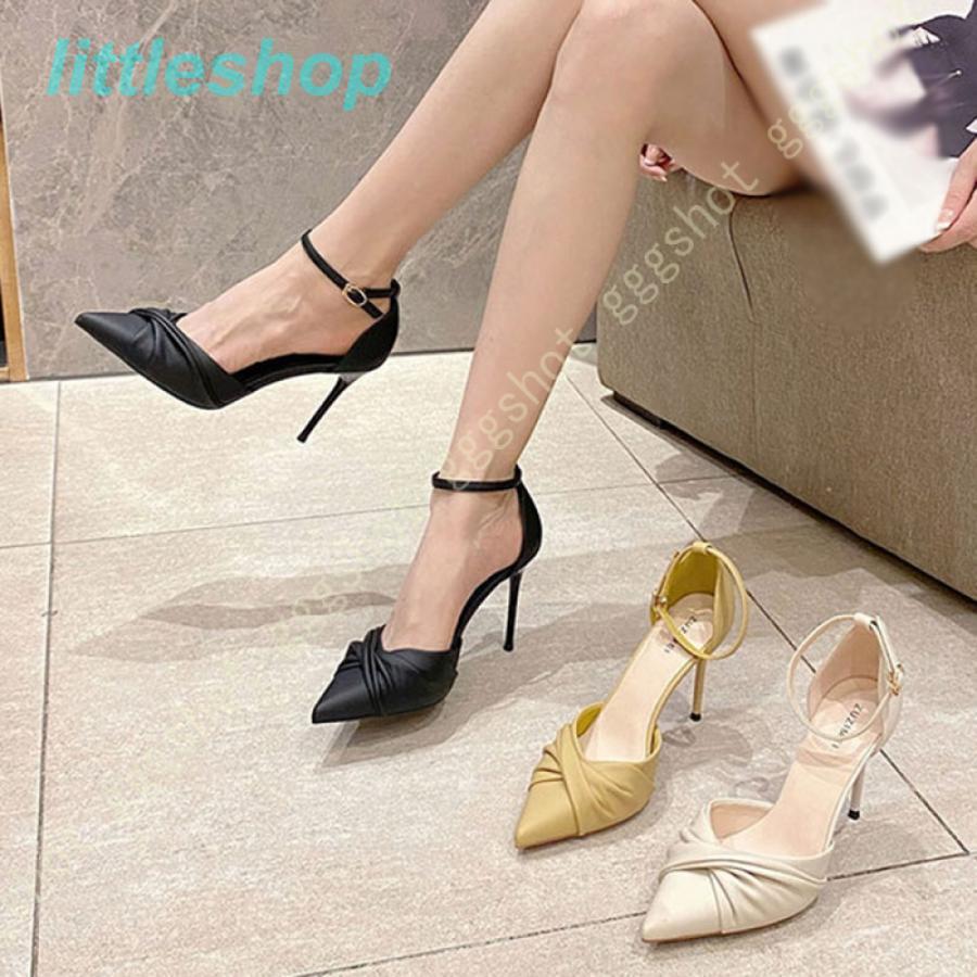 サイドオープン ポインテッドトゥ パンプス レディース 9cm ハイヒール 歩きやすい 走れるパンプス オフィス フォーマル 仕事 靴 シューズ 安定感 疲れにくい