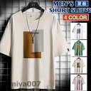 Tシャツ メンズ 半袖 ロゴT クルーネック プリント ティーシャツ カラー切替 トップス 夏 サマー おしゃれ 父の日 おしゃれ 薄手 お兄系 春コーデ