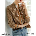 ボウタイブラウス トップス レディース 長袖 柄シャツ シャツブラウス ボウタイ ブラウス 総柄 きれいめ カジュアル 大きいサイズ 3L 4L オフィス 通勤...