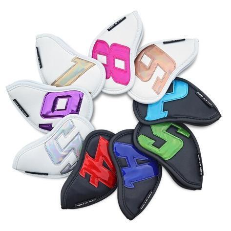 ヘッドカバー アイアンカバー カラフル番手付 9点セット (4?9、P、A、S、)